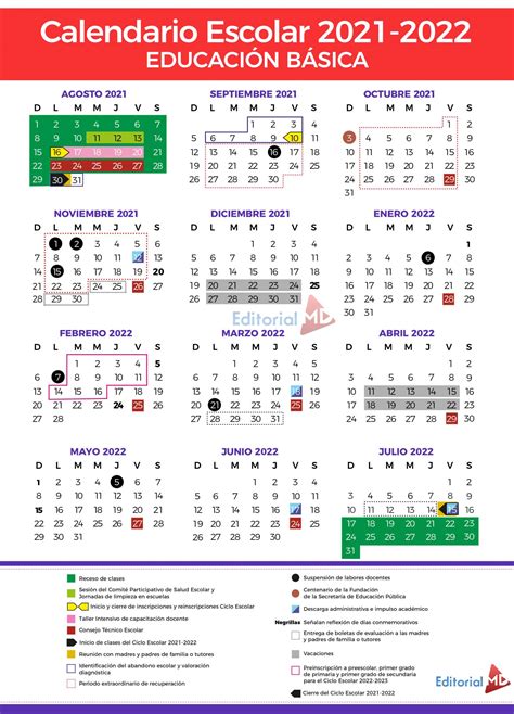 calendario escolar 2021 2022